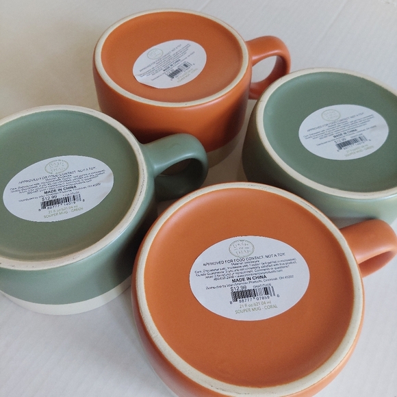 New Set Of 4 FALL SOUP Mugs Bowls Oversized Coffee Cup DASH THAT BRAND (B) - Picture 5 of 6